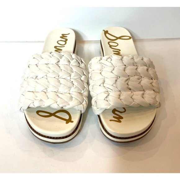 Sam Edelman Ainslie Braided White Slide Sandals Platform Size 8 Stylish & Comfor - Picture 3 of 12